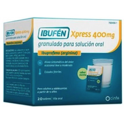 Comprar IBUFEN XPRESS 400 MG 20 SOBRES GRANULADO PARA SOLUCION ORAL al mejor precio en NuestraFarma, tu farmacia online