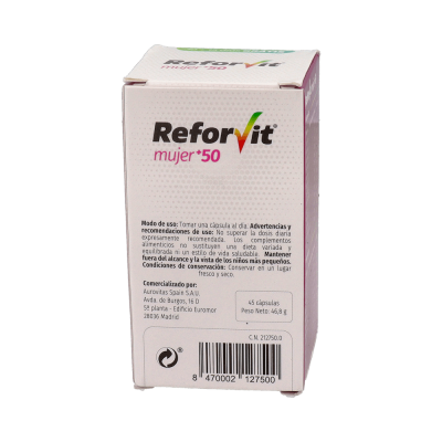 Comprar REFORVIT MUJER +50 45 CAPSULAS al mejor precio en NuestraFarma, tu farmacia online