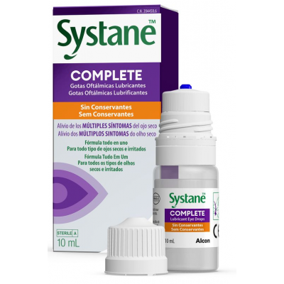 Comprar SYSTANE COMPLETE SIN CONSERVANTES GOTAS OFTALMICAS LUBRICANTES 10 ML al mejor precio en NuestraFarma, tu farmacia online