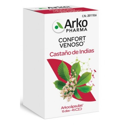 Comprar CASTAÑO DE INDIAS ARKOPHARMA 275 MG 45 CAPSULAS al mejor precio en NuestraFarma, tu farmacia online