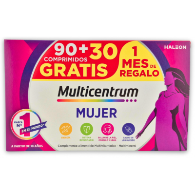 Comprar MULTICENTRUM MUJER 90 + 30 COMPRIMIDOS PACK PROMOCIONAL al mejor precio en NuestraFarma, tu farmacia online