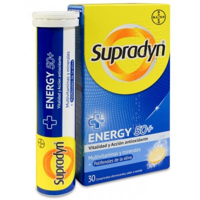 Comprar SUPRADYN ENERGY 50+ 30 COMPRIMIDOS EFERVESCENTES al mejor precio en NuestraFarma, tu farmacia online