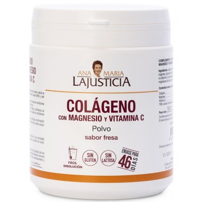 Comprar ANA MARIA LAJUSTICIA COLAGENO CON MAGNESIO Y VITAMINA C POLVO SABOR FRESA 350 G al mejor precio en NuestraFarma, tu farmacia online