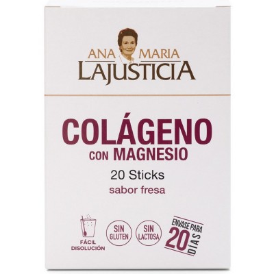 Comprar ANA MARIA LAJUSTICIA COLAGENO CON MAGNESIO SABOR FRESA 20 STICKS 5G al mejor precio en NuestraFarma, tu farmacia online