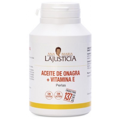 Comprar ANA MARIA LAJUSTICIA ACEITE DE ONAGRA + VITAMINA E 275 PERLAS al mejor precio en NuestraFarma, tu farmacia online