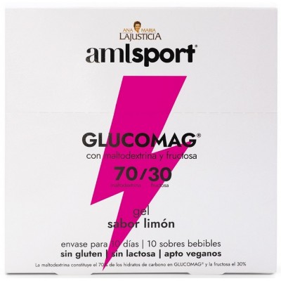 Comprar ANA MARIA LAJUSTICIA GLUCOMAG 70/30 GEL SABOR LIMON AMLSPORT 10 SOBRES al mejor precio en NuestraFarma, tu farmacia online