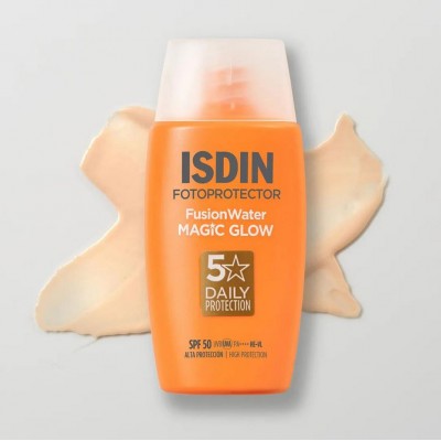 Comprar ISDIN FOTOPROTECTOR FUSION WATER MAGIC GLOW SPF 50 50 ML al mejor precio en NuestraFarma, tu farmacia online