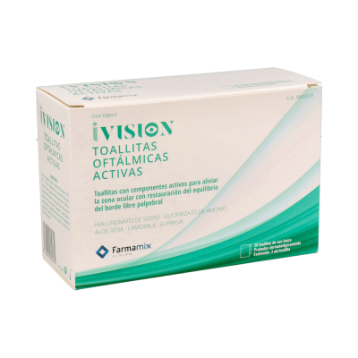 Comprar IVISION TOALLITAS OFTALMICAS ACTIVAS 20 UNIDADES al mejor precio en NuestraFarma, tu farmacia online