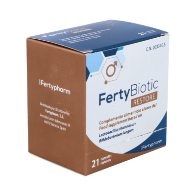 Comprar FERTYBIOTIC RESTORE 21 CAPSULAS al mejor precio en NuestraFarma, tu farmacia online