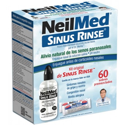 Comprar NEILMED SINUS RINSE KIT FRASCO 240 ML + 60 SOBRES al mejor precio en NuestraFarma, tu farmacia online
