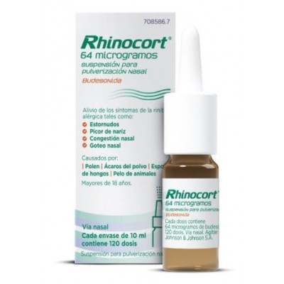 Comprar RHINOCORT 64 microgramos/PULVERIZACION SUSPENSION PARA PULVERIZACION NASAL 1 ENVASE 120 DOSIS al mejor precio en NuestraFarma, tu farmacia online