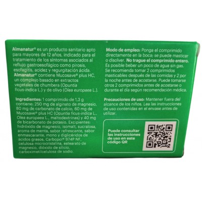 Comprar ALMANATUR 40 COMPRIMIDOS MASTICABLES SABOR MENTA al mejor precio en NuestraFarma, tu farmacia online