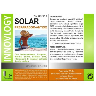 Comprar INNOVLOGY SOLAR 60 CAPSULAS al mejor precio en NuestraFarma, tu farmacia online