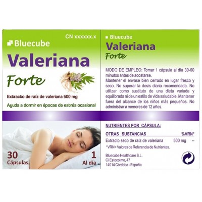 Comprar VALERIANA FORTE BLUECUBE 30 CAPSULAS al mejor precio en NuestraFarma, tu farmacia online