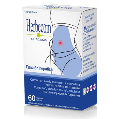 Comprar HERBECOM CURCUMA 60 CAPSULAS al mejor precio en NuestraFarma, tu farmacia online