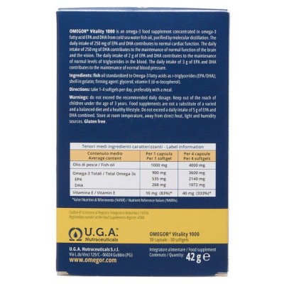 Comprar OMEGOR VITALITY 1000 30 CÁPSULAS al mejor precio en NuestraFarma, tu farmacia online