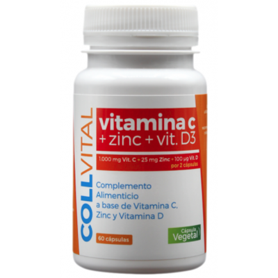 Comprar COLLVITAL VITAMINA C + ZINC + VITAMINA D3 60 CAPSULAS al mejor precio en NuestraFarma, tu farmacia online