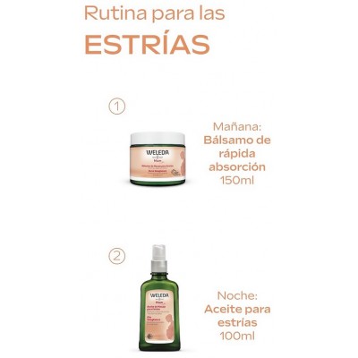Comprar WELEDA DUO RUTINA DE MASAJE PARA ESTRIAS - ACEITE DE MASAJE 100 ML + BALSAMO 150 ML al mejor precio en NuestraFarma, tu farmacia online