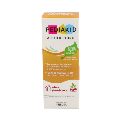 Comprar PEDIAKID APETITO-TONO JARABE 125 ML SABOR FRAMBUESA al mejor precio en NuestraFarma, tu farmacia online