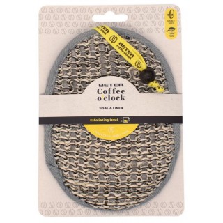 BETER ESPONJA DE BAÑO DE SISAL Y LINO COFFEE O´CLOCK 1 UNIDAD