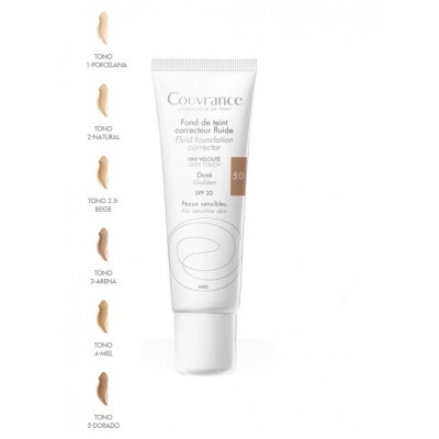 Comprar AVENE COUVRANCE MAQUILLAJE FLUIDO DORADO 5.0 30 ML al mejor precio en NuestraFarma, tu farmacia online