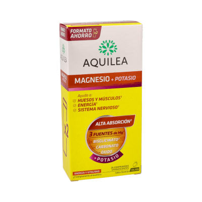Comprar AQUILEA MAGNESIO + POTASIO 28 COMPRIMIDOS EFERVESCENTES al mejor precio en NuestraFarma, tu farmacia online
