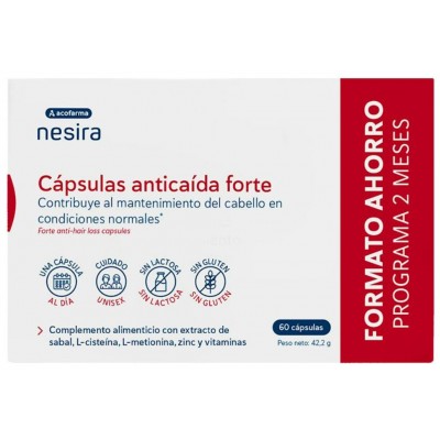 Comprar ACOFARMA NESIRA ANTICAIDA FORTE 60 CAPSULAS al mejor precio en NuestraFarma, tu farmacia online