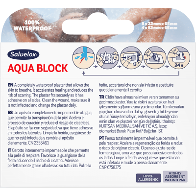 Comprar SALVELOX AQUA BLOCK 12 UNIDADES al mejor precio en NuestraFarma, tu farmacia online