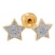 INVERNESS PENDIENTE 24K 1267C SOLITARIO ESTRELLA PURPURINA PLATA 7 MM