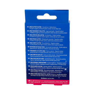 Comprar URGO APOSITOS PROTECTORES BRILLANTINA-GLITTER 9 UNIDADES 7,2 CM X 1,9 CM + 9 UNIDADES 6 CM X 6 CM al mejor precio en NuestraFarma, tu farmacia online