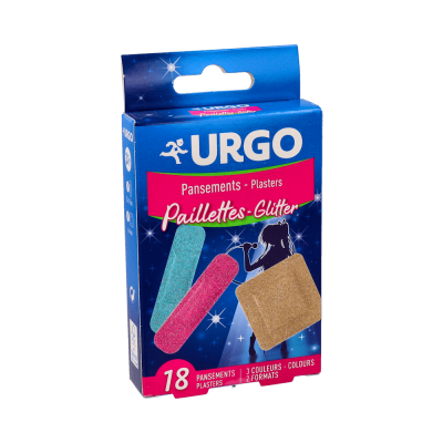 Comprar URGO APOSITOS PROTECTORES BRILLANTINA-GLITTER 9 UNIDADES 7,2 CM X 1,9 CM + 9 UNIDADES 6 CM X 6 CM al mejor precio en NuestraFarma, tu farmacia online