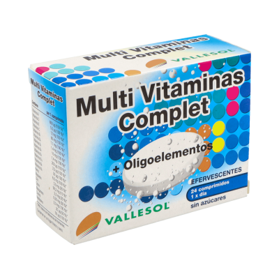 Comprar VALLESOL MULTI VITAMINAS COMPLET + OLIGOELEMENTOS 24 COMPRIMIDOS EFERVESCENTES al mejor precio en NuestraFarma, tu farmacia online