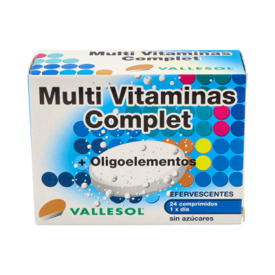 Comprar VALLESOL MULTI VITAMINAS COMPLET + OLIGOELEMENTOS 24 COMPRIMIDOS EFERVESCENTES al mejor precio en NuestraFarma, tu farmacia online