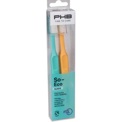 Comprar PHB SO-ECO CEPILLO MANUAL SUAVE 2 UNIDADES al mejor precio en NuestraFarma, tu farmacia online