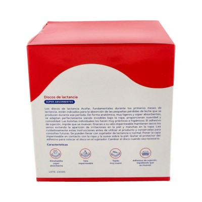 Comprar ACOFAR DISCOS DE LACTANCIA 36 UNIDADES al mejor precio en NuestraFarma, tu farmacia online