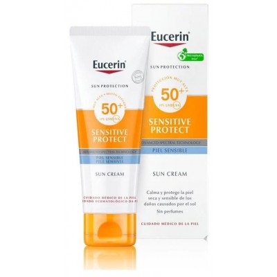Comprar EUCERIN SUN PROTECTION 50+ SUN CREMA SENSITIVE PROTECT PIEL SENSIBLE 50 ML al mejor precio en NuestraFarma, tu farmacia online