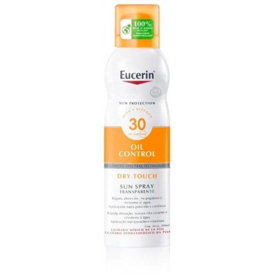 Comprar EUCERIN SUN PROTECTION 30 SPRAY TRANSPARENTE DRY TOUCH OIL CONTROL 200 ML al mejor precio en NuestraFarma, tu farmacia online