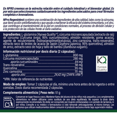 Comprar NPRO REGENINTEST 60 CAPSULAS al mejor precio en NuestraFarma, tu farmacia online
