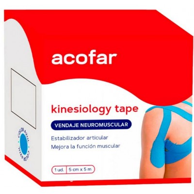 Comprar ACOFAR KINESIOLOGY TAPE VENDAJE NEUROMUSCULAR COLOR AZUL al mejor precio en NuestraFarma, tu farmacia online