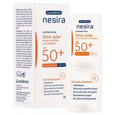 Comprar ACOFARMA NESIRA STICK SOLAR ZONAS SENSIBLES SPF50+ 15 G al mejor precio en NuestraFarma, tu farmacia online