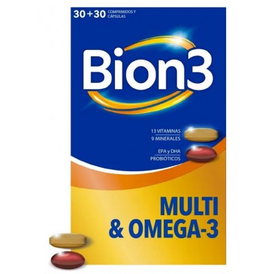 Comprar BION3 MULTI & OMEGA-3 CON PROBIOTICOS 30 COMPRIMIDOS + 30 CAPSULAS al mejor precio en NuestraFarma, tu farmacia online