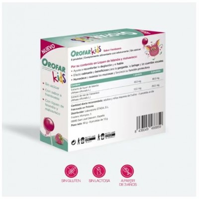 Comprar OROFAR KIDS PIRULETAS ALIVIO GARGANTA +3 AÑOS SABOR FRAMBUESA 8 UNIDADES al mejor precio en NuestraFarma, tu farmacia online