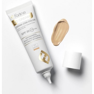 Comprar FARLINE CC CREAM CREMA CON COLOR MEDIO Nº2 30 ML al mejor precio en NuestraFarma, tu farmacia online