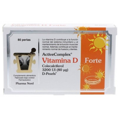 Comprar ACTIVECOMPLEX VITAMINA D FORTE 3200 UI 80 PERLAS al mejor precio en NuestraFarma, tu farmacia online