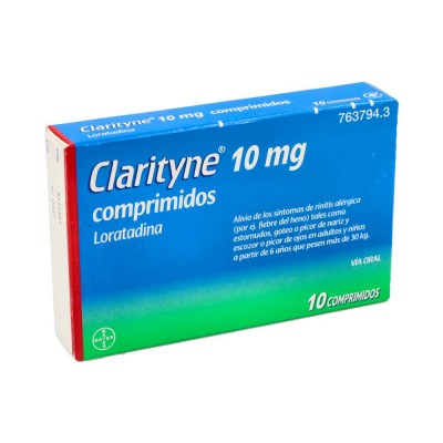 Comprar CLARITYNE 10 MG 10 COMPRIMIDOS al mejor precio en NuestraFarma, tu farmacia online