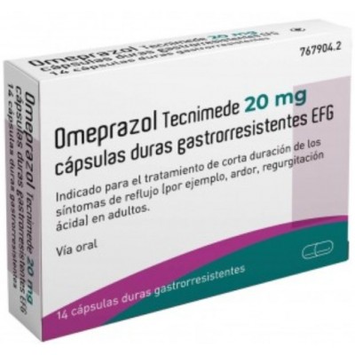 Comprar OMEPRAZOL TECNIMEDE EFG 20 mg 14 CAPSULAS GASTRORRESISTENTES al mejor precio en NuestraFarma, tu farmacia online