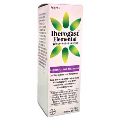 Comprar IBEROGAST ELEMENTAL 1 FRASCO GOTAS ORALES EN SOLUCION 20 ml al mejor precio en NuestraFarma, tu farmacia online