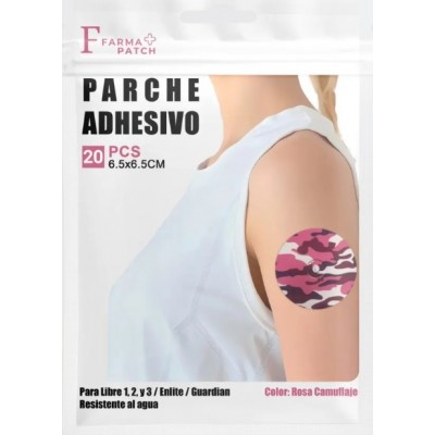 Comprar FARMA PATCH PARCHE ADHESIVO PARA SENSOR GLUCOSA 10 UNIDADES COLOR CAMUFLAJE ROSA al mejor precio en NuestraFarma, tu farmacia online