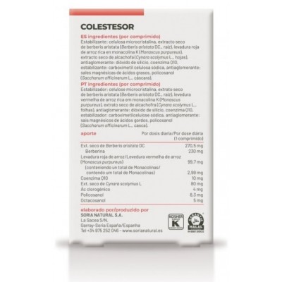 Comprar SORIA NATURAL COLESTESOR 30 COMPRIMIDOS al mejor precio en NuestraFarma, tu farmacia online