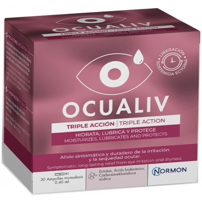 Comprar OCUALIV TRIPLE ACCION MONODOSIS 30 AMPOLLAS X 0,4 ML al mejor precio en NuestraFarma, tu farmacia online
